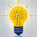 Icône d'innovation avec une ampoule éclairant un circuit imprimé.